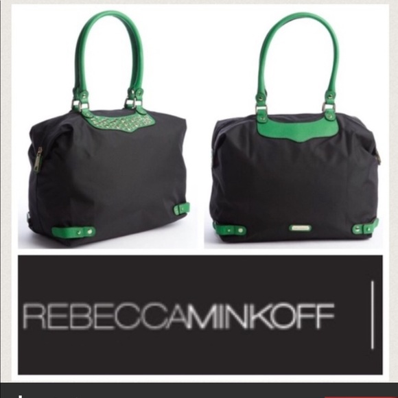 Authentic Rebecca Minkoff Bag. Black Green w Slvr - Picture 7 of 8